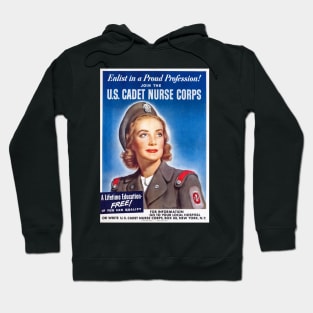 Retouched US Cadet Nurse Corps Recruitment Print for the United States Military Hoodie